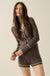Piping Hot Solid Knit Half-Button Sweater Romper