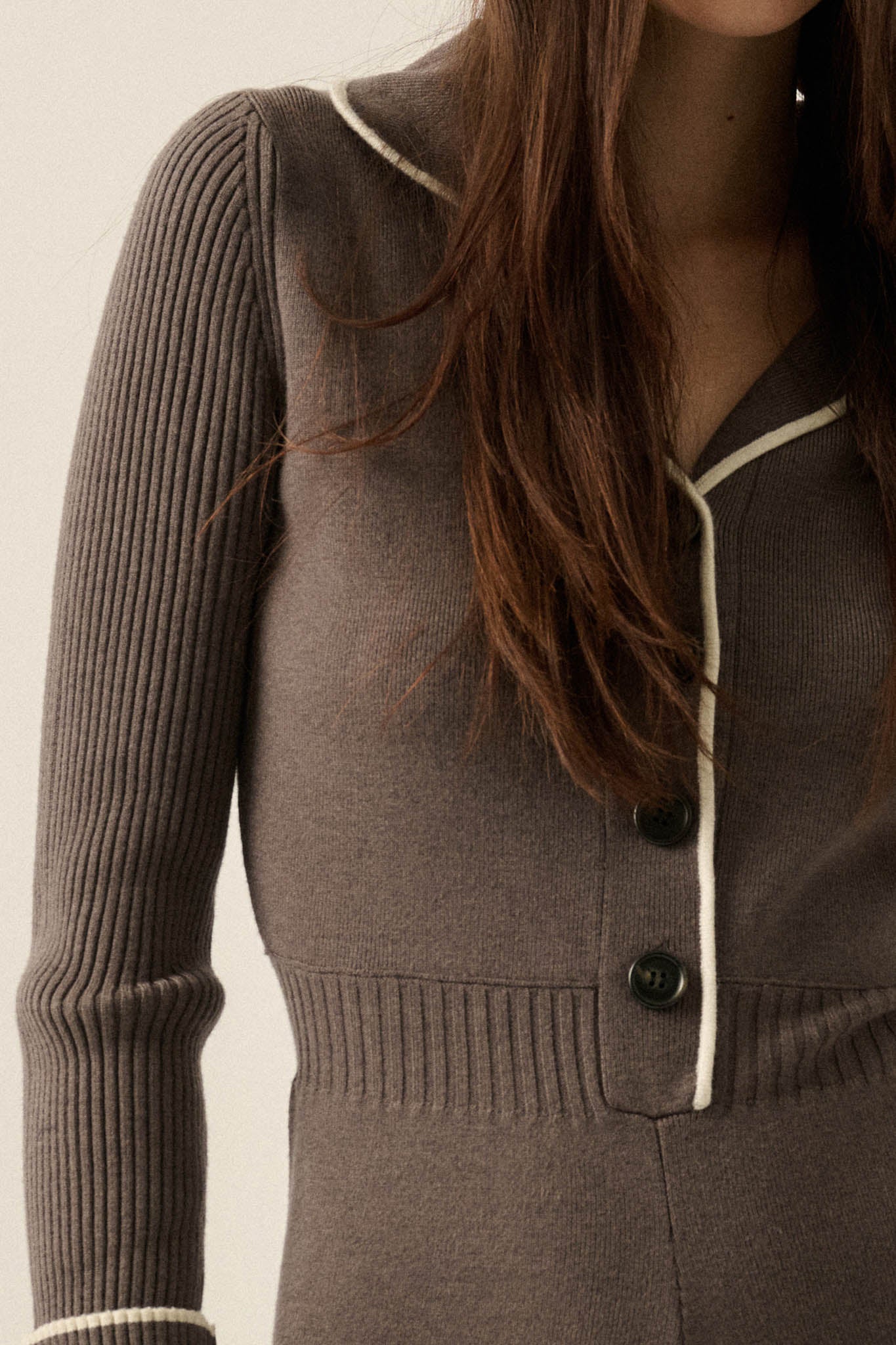 Piping Hot Solid Knit Half-Button Sweater Romper - ShopPromesa