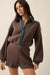 Easy Life Denim-Trim Collared Sweater Romper - ShopPromesa