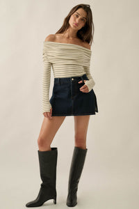 Jean Therapy High-Waist Denim Mini Skort - ShopPromesa