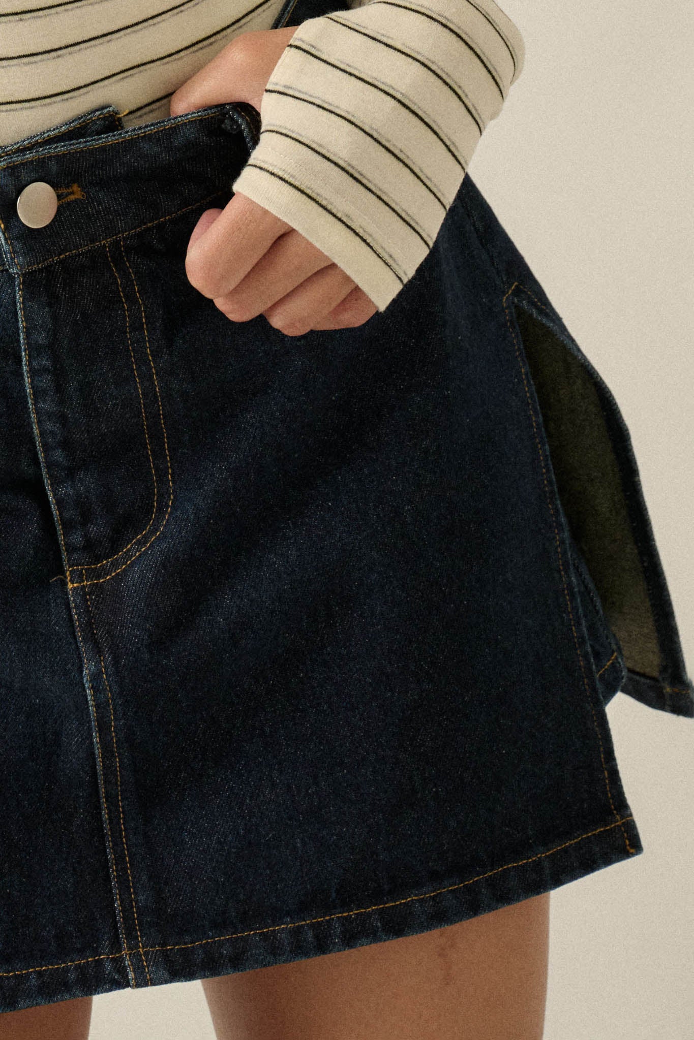 Jean Therapy High-Waist Denim Mini Skort - ShopPromesa