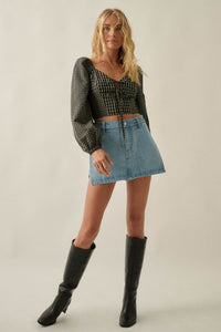 Jean Therapy High-Waist Denim Mini Skort - ShopPromesa
