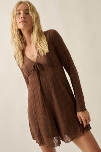 Just Lovely Floral Lace Long-Sleeve Babydoll Romper - ShopPromesa