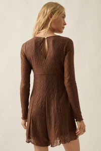 Just Lovely Floral Lace Long-Sleeve Babydoll Romper - ShopPromesa