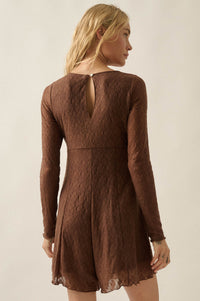 Just Lovely Floral Lace Long-Sleeve Babydoll Romper - ShopPromesa