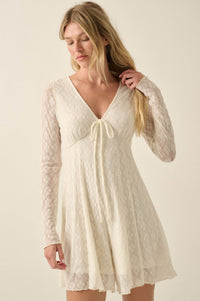 Just Lovely Floral Lace Long-Sleeve Babydoll Romper - ShopPromesa