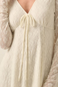 Just Lovely Floral Lace Long-Sleeve Babydoll Romper - ShopPromesa