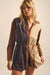 Triple Dare Vegan Suede Colorblock Shirt Romper - ShopPromesa