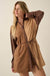 Triple Dare Vegan Suede Colorblock Shirt Romper - ShopPromesa