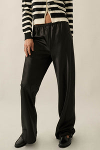 Living Luxe Satin Wide-Leg Elastic-Waist Pants - ShopPromesa