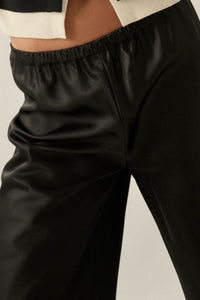 Living Luxe Satin Wide-Leg Elastic-Waist Pants - ShopPromesa