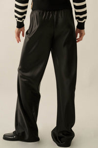 Living Luxe Satin Wide-Leg Elastic-Waist Pants - ShopPromesa