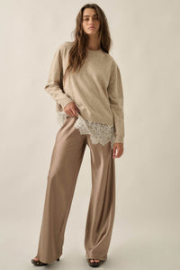 Living Luxe Satin Wide-Leg Elastic-Waist Pants - ShopPromesa