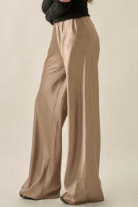 Living Luxe Satin Wide-Leg Elastic-Waist Pants - ShopPromesa