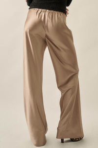 Living Luxe Satin Wide-Leg Elastic-Waist Pants - ShopPromesa