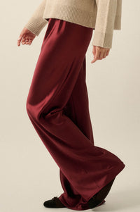 Living Luxe Satin Wide-Leg Elastic-Waist Pants - ShopPromesa