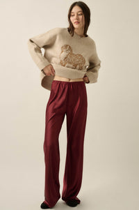 Living Luxe Satin Wide-Leg Elastic-Waist Pants - ShopPromesa