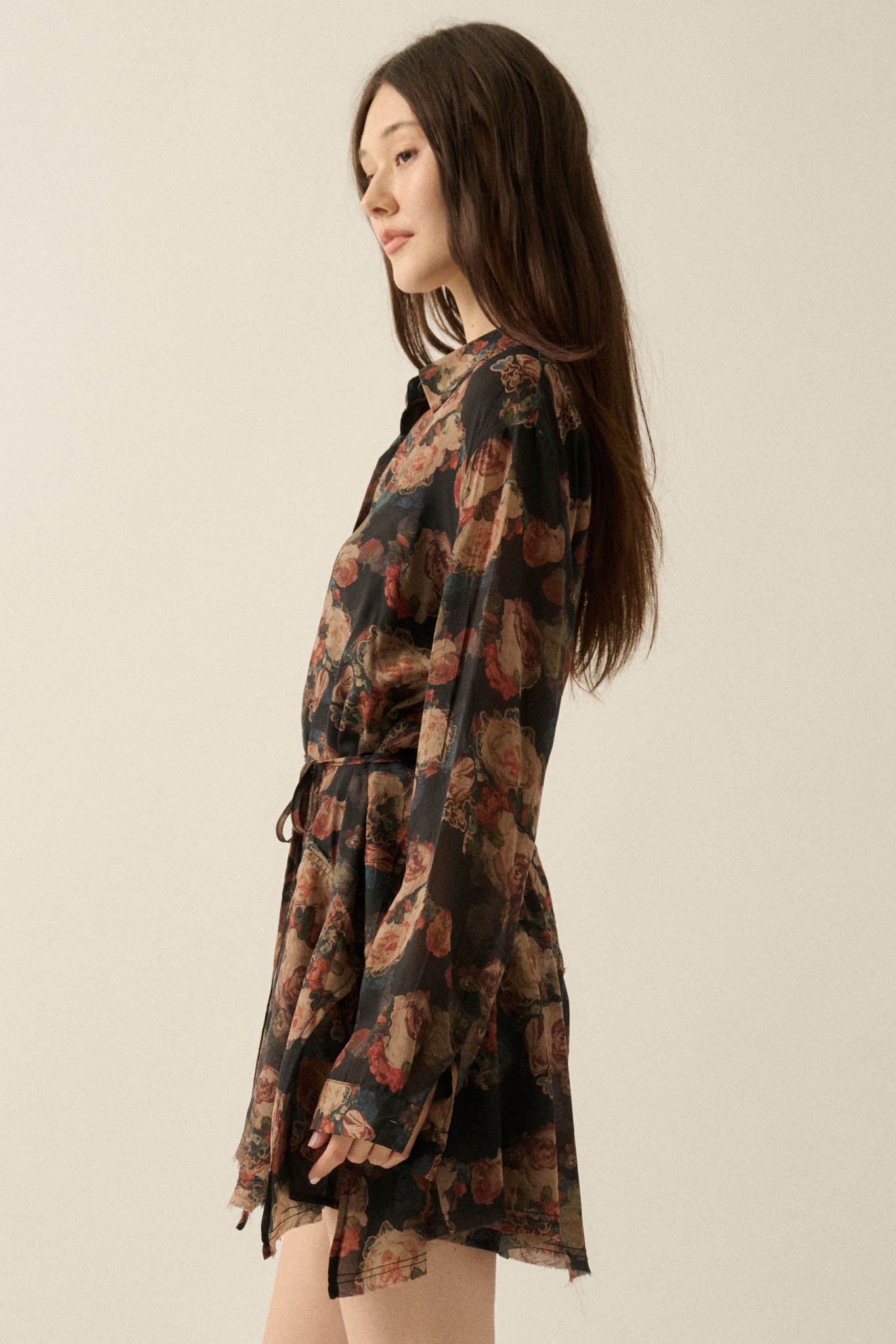 Truly Blessed Floral Button-Up Belted Shirt Romper - ShopPromesa