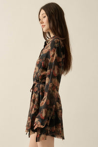 Truly Blessed Floral Button-Up Belted Shirt Romper - ShopPromesa