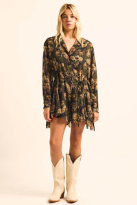 Truly Blessed Floral Button-Up Belted Shirt Romper - ShopPromesa