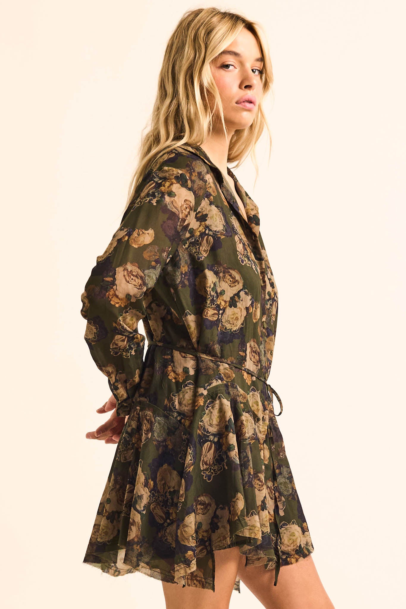 Truly Blessed Floral Button-Up Belted Shirt Romper - ShopPromesa