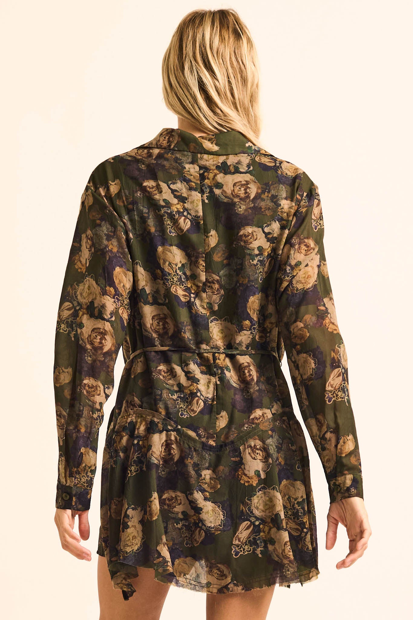 Truly Blessed Floral Button-Up Belted Shirt Romper - ShopPromesa