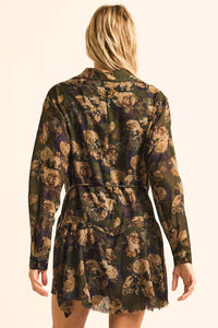 Truly Blessed Floral Button-Up Belted Shirt Romper - ShopPromesa