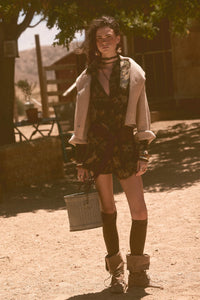 Truly Blessed Floral Button-Up Belted Shirt Romper - ShopPromesa
