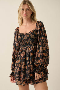 Butterfly Beauty Floral Smocked Peasant Romper - ShopPromesa