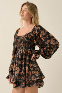 Butterfly Beauty Floral Smocked Peasant Romper - ShopPromesa