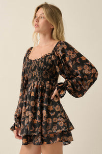 Butterfly Beauty Floral Smocked Peasant Romper - ShopPromesa