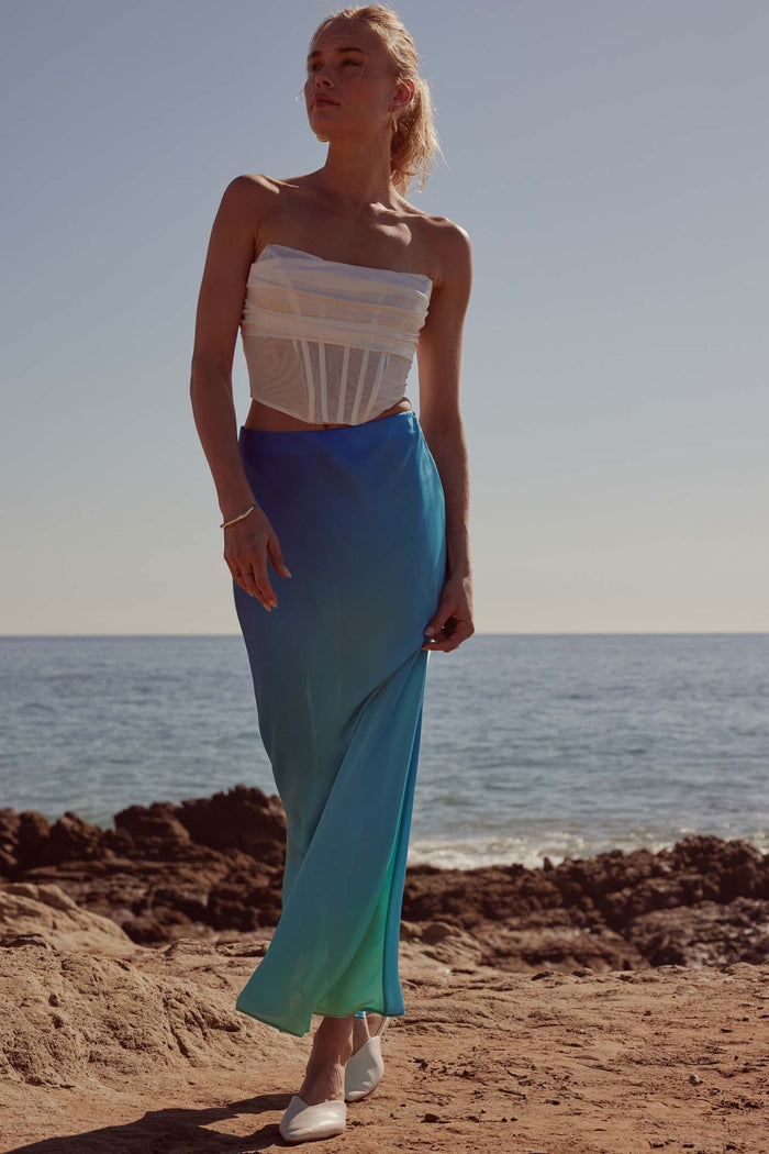 Made in the Shades Ombre Satin Maxi Skirt - ShopPromesa