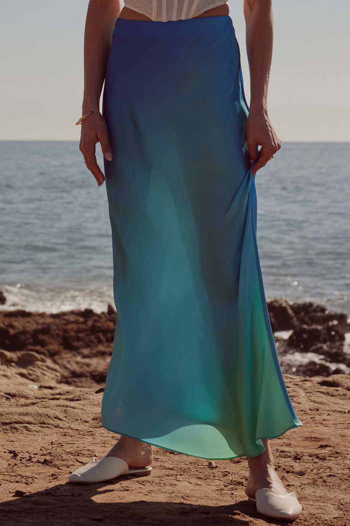 Made in the Shades Ombre Satin Maxi Skirt - ShopPromesa