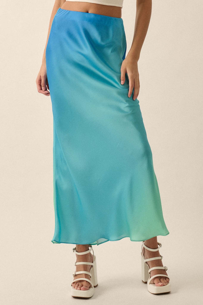 Made in the Shades Ombre Satin Maxi Skirt - ShopPromesa