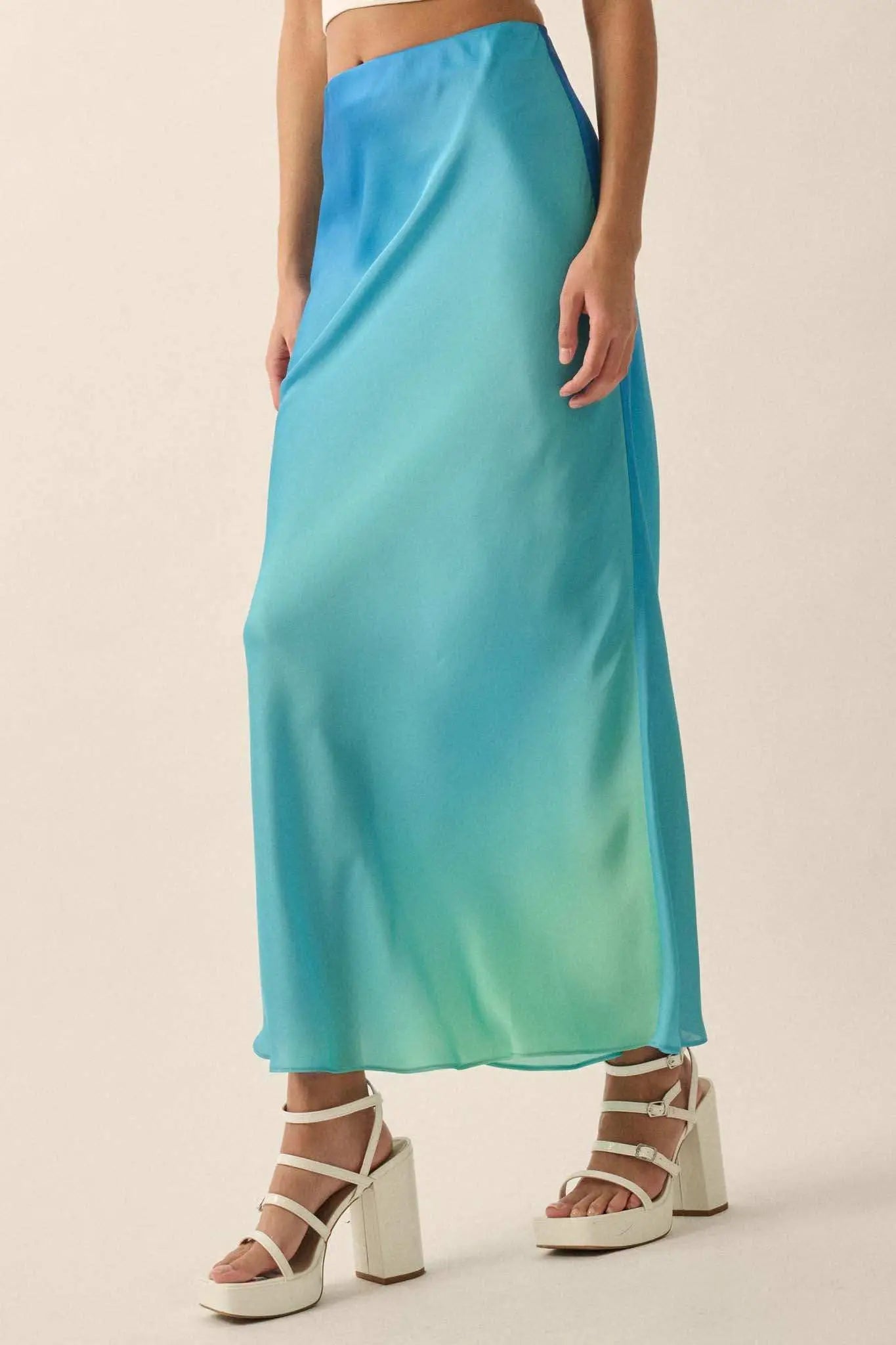 Made in the Shades Ombre Satin Maxi Skirt - ShopPromesa