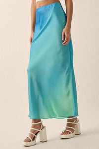 Made in the Shades Ombre Satin Maxi Skirt - ShopPromesa