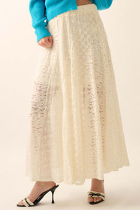 Delicate Beauty Floral Lace Paneled Maxi Skirt - ShopPromesa