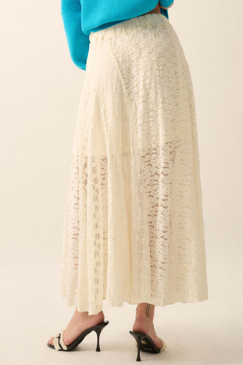 Delicate Beauty Floral Lace Paneled Maxi Skirt - ShopPromesa