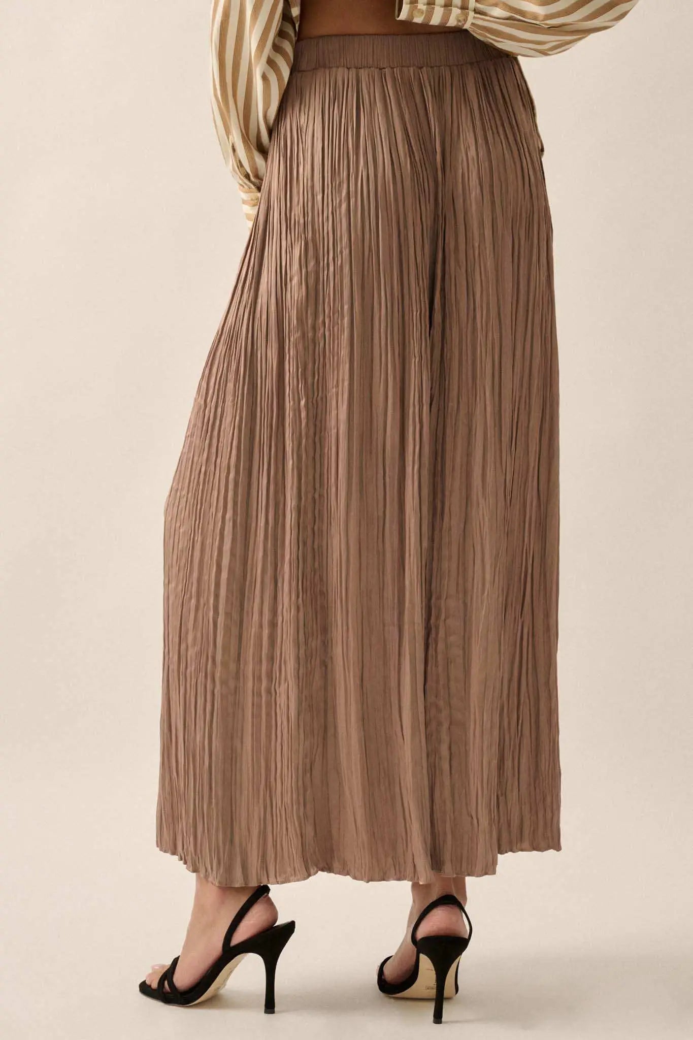 Luster of Luxury Pleated Textured Satin Maxi Skirt - ShopPromesa