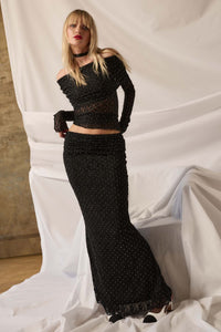 Under the Stars Studded Lace Mermaid Maxi Skirt - ShopPromesa