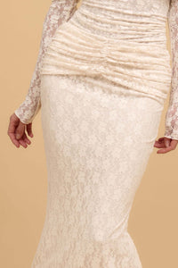 Under the Stars Studded Lace Mermaid Maxi Skirt - ShopPromesa