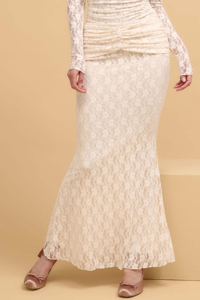 Under the Stars Studded Lace Mermaid Maxi Skirt - ShopPromesa