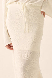 Flowers Forever Floral Jacquard Knit Maxi Skirt - ShopPromesa