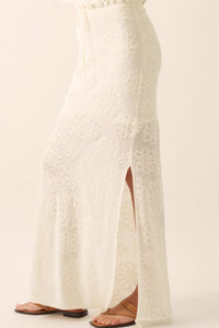 Flowers Forever Floral Jacquard Knit Maxi Skirt - ShopPromesa