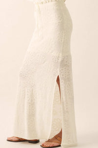 Flowers Forever Floral Jacquard Knit Maxi Skirt - ShopPromesa