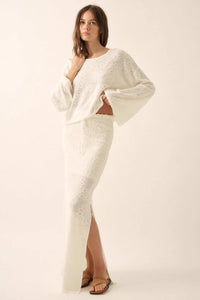 Flowers Forever Floral Jacquard Knit Maxi Skirt - ShopPromesa