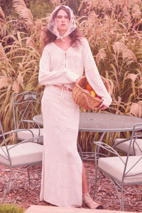 Flowers Forever Floral Jacquard Knit Maxi Skirt - ShopPromesa