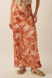 Dream Weaver Abstract-Print Satin Maxi Skirt - ShopPromesa