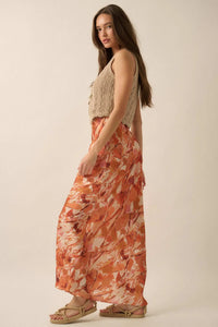 Dream Weaver Abstract-Print Satin Maxi Skirt - ShopPromesa