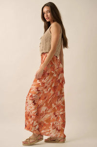 Dream Weaver Abstract-Print Satin Maxi Skirt - ShopPromesa